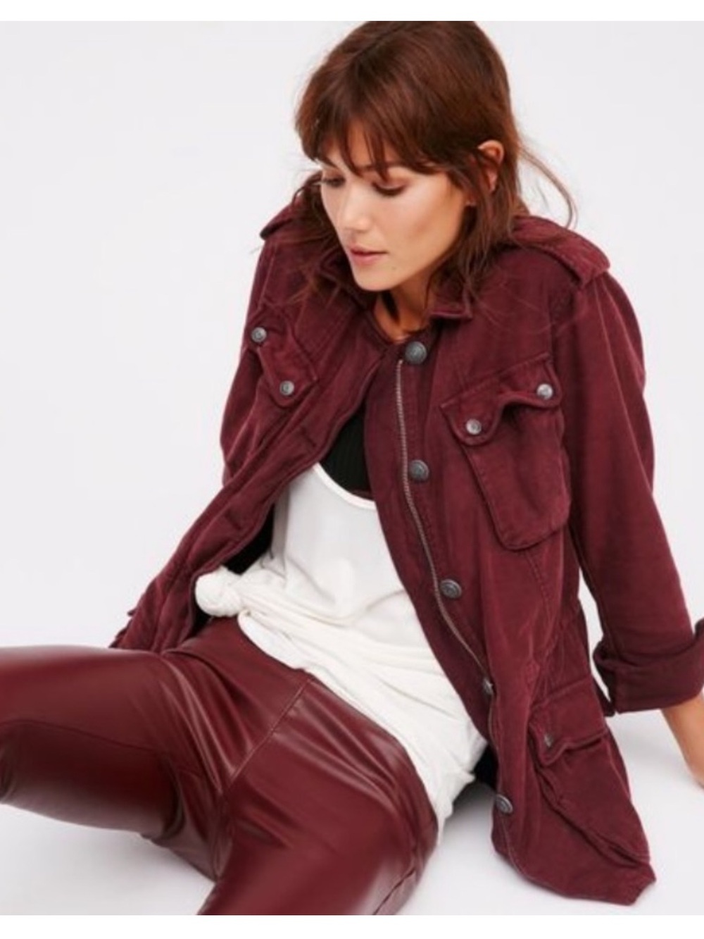 Free People Not Your Brother's Surplus Chore / utility Jacket Red  Size XS